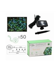 GUIRNALDA DE 50 LED BLANCA 6.9 METROS BATERÍA SOLAR 2