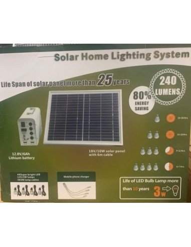 GENERADOR SOLAR PORTATIL DC 12V- ILUMINACIÓN CARGA MOVIL