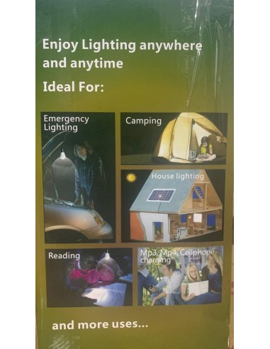 GENERADOR SOLAR PORTATIL DC 12V- ILUMINACIÓN CARGA MOVIL