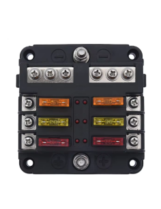 CAJA DE FUSIBLES 6 VIAS CON FUSIBLES