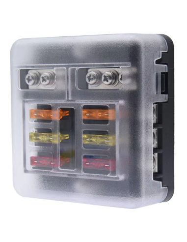 CAJA DE FUSIBLES 6 VIAS CON FUSIBLES