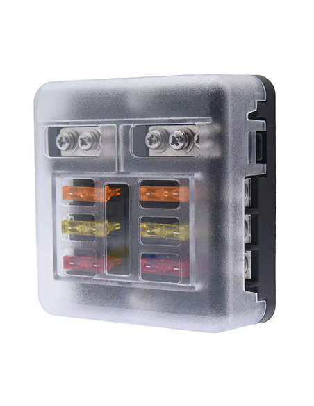 CAJA DE FUSIBLES 6 VIAS CON FUSIBLES