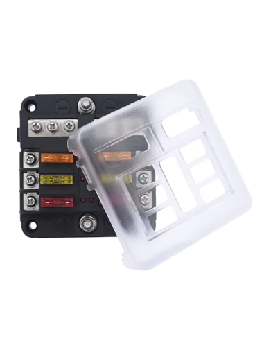 CAJA DE FUSIBLES 6 VIAS CON FUSIBLES