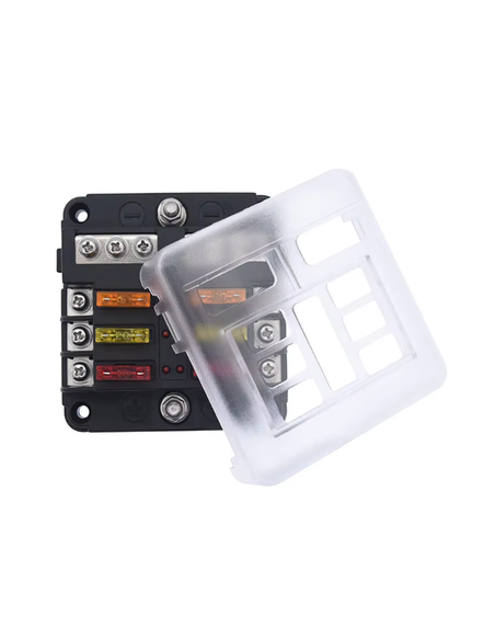 CAJA DE FUSIBLES 6 VIAS CON FUSIBLES