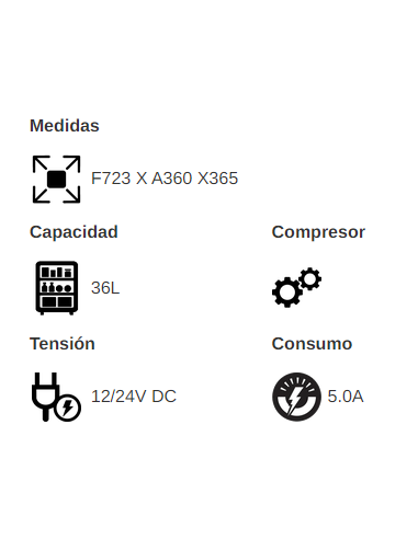 NEVERA/CONGELADOR 12/24V  36L YAGÜE RYT36