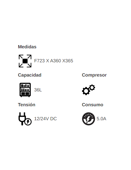 NEVERA/CONGELADOR 12/24V  36L YAGÜE RYT36