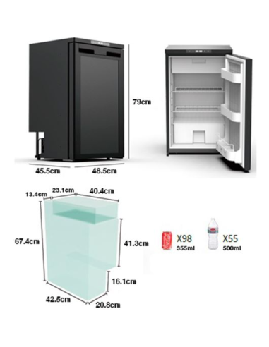 NEVERA FIJA CON COMPRESOR 12V 83 LITROS 80W MUVIP