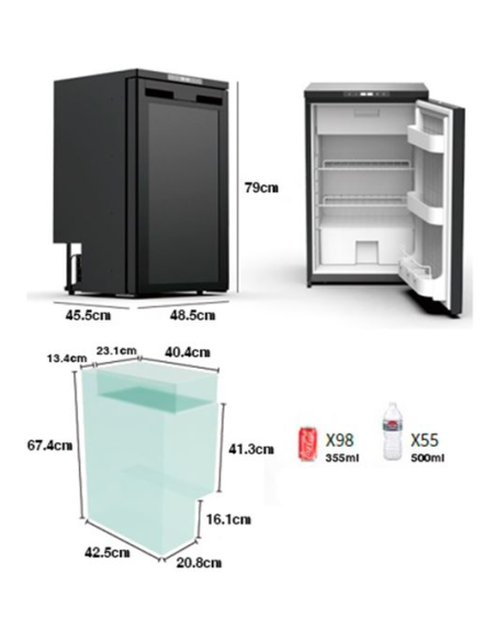 NEVERA FIJA CON COMPRESOR 12V 83 LITROS 80W MUVIP