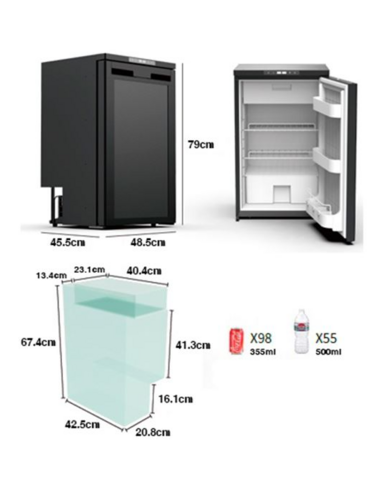 NEVERA FIJA CON COMPRESOR 12V 83 LITROS 80W MUVIP