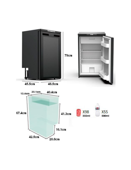 NEVERA FIJA CON COMPRESOR 12V 83 LITROS 80W MUVIP