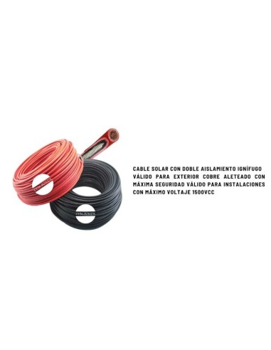 CABLE SOLAR 6MM NEGRO