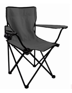 SILLA CAMPING PLEGABLE GRIS OSCURO 52X52X90CM 2