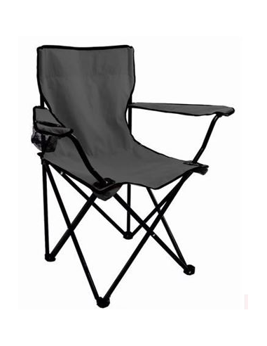 SILLA CAMPING PLEGABLE GRIS OSCURO 52X52X90CM