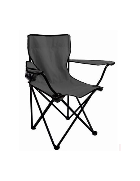 SILLA CAMPING PLEGABLE GRIS OSCURO 52X52X90CM
