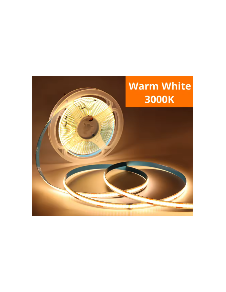 TIRA LUZ LED TIPO COB BLANCO CÁLIDO IP20 12V