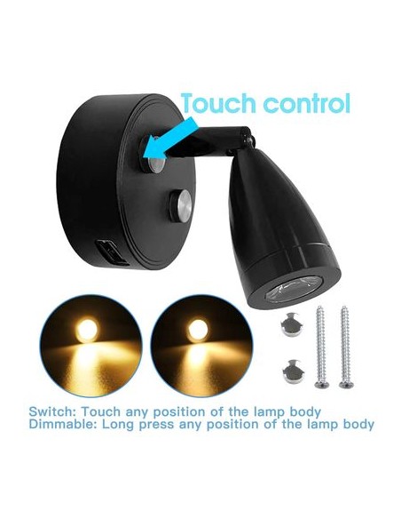 LAMPARA PEQUEÑA LED 12V CON USB TOUCHCONTROL