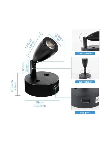 LAMPARA PEQUEÑA LED 12V CON USB TOUCHCONTROL