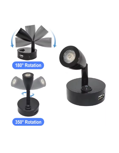 LAMPARA DE LECTURA NEGRA Y USB