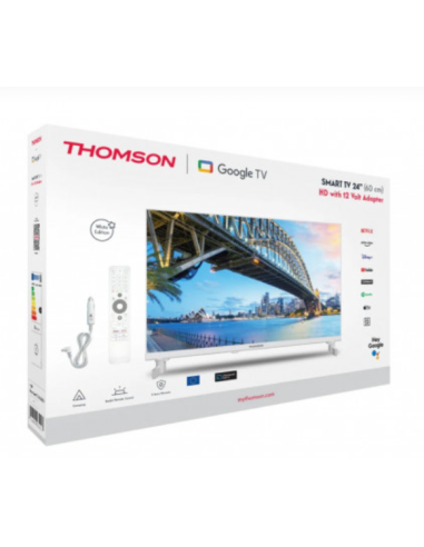 TELEVISOR BLANCO LED HD 24" | WIFI | BLUETOOTH | SMART TV | 12V THOMSON