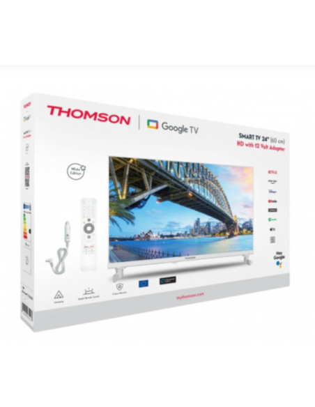 TELEVISOR BLANCO LED HD 24" | WIFI | BLUETOOTH | SMART TV | 12V THOMSON