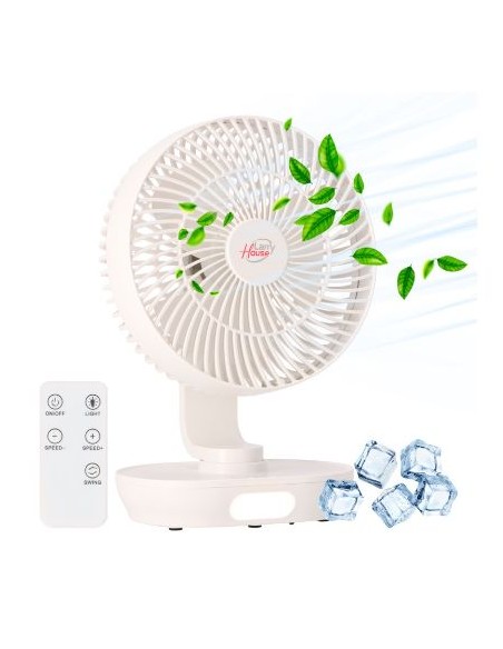 VENTILADOR PORTÁTIL DE BATERÍA OSCILANTE LARRYHOUSE 8"