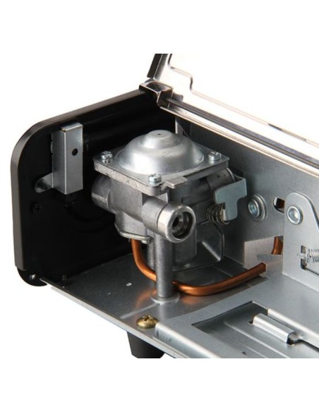 COCINA DE GAS PORTATIL DOBLE BOMBONA ACERO + PLANCHA + MALETIN MUVIP